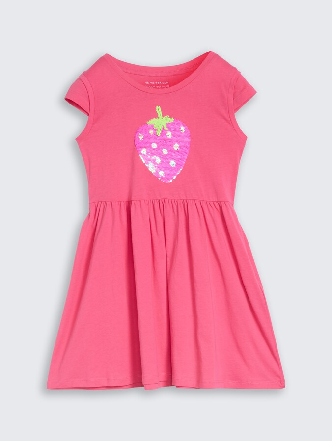 Minijurk met omkeerbare pailletten door Mini Girls, Flashy Pink