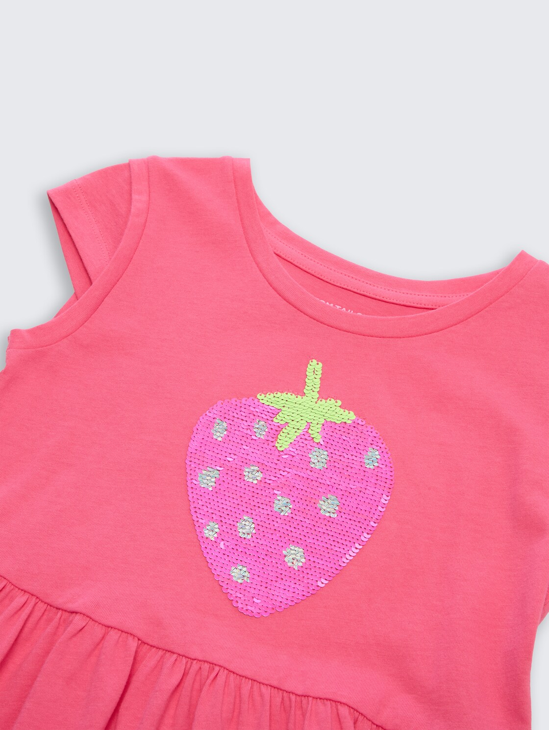 Mini-Kleid mit Wendepailletten - Flashy Pink - Detail-Model-Ansicht