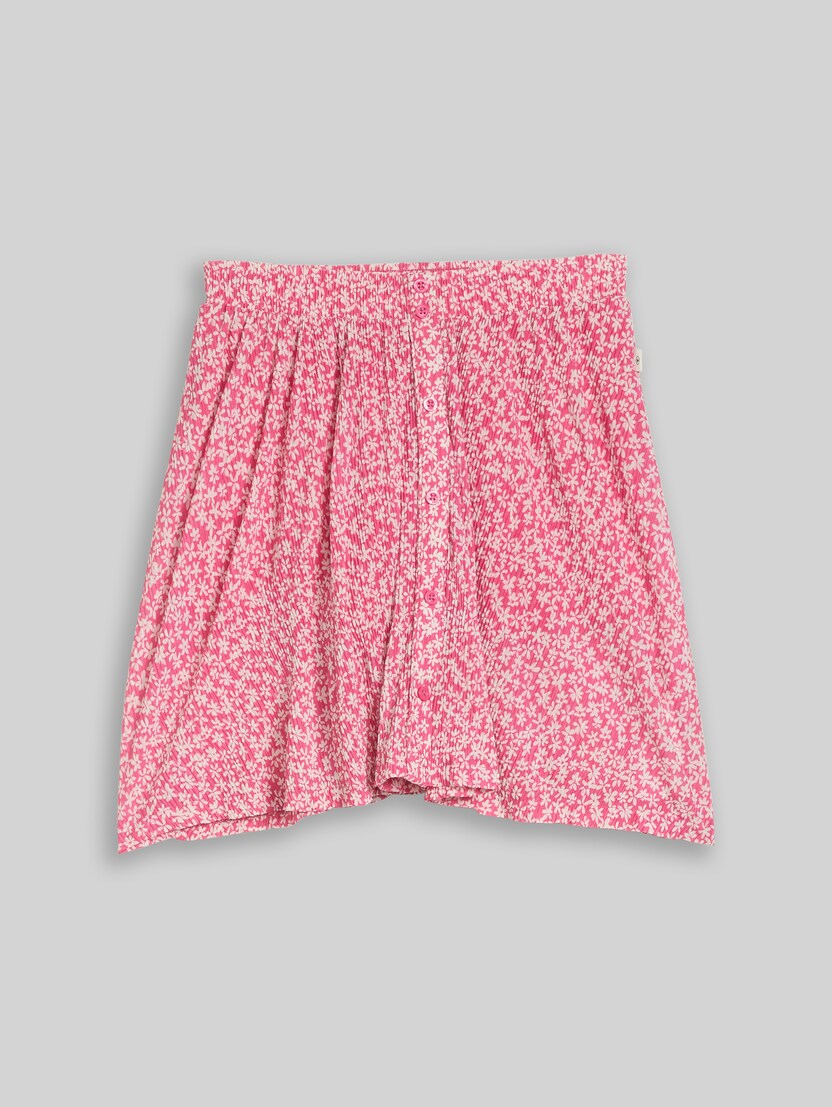 Mini skirt with decorative button placket by Mini Girls, small pink flower print