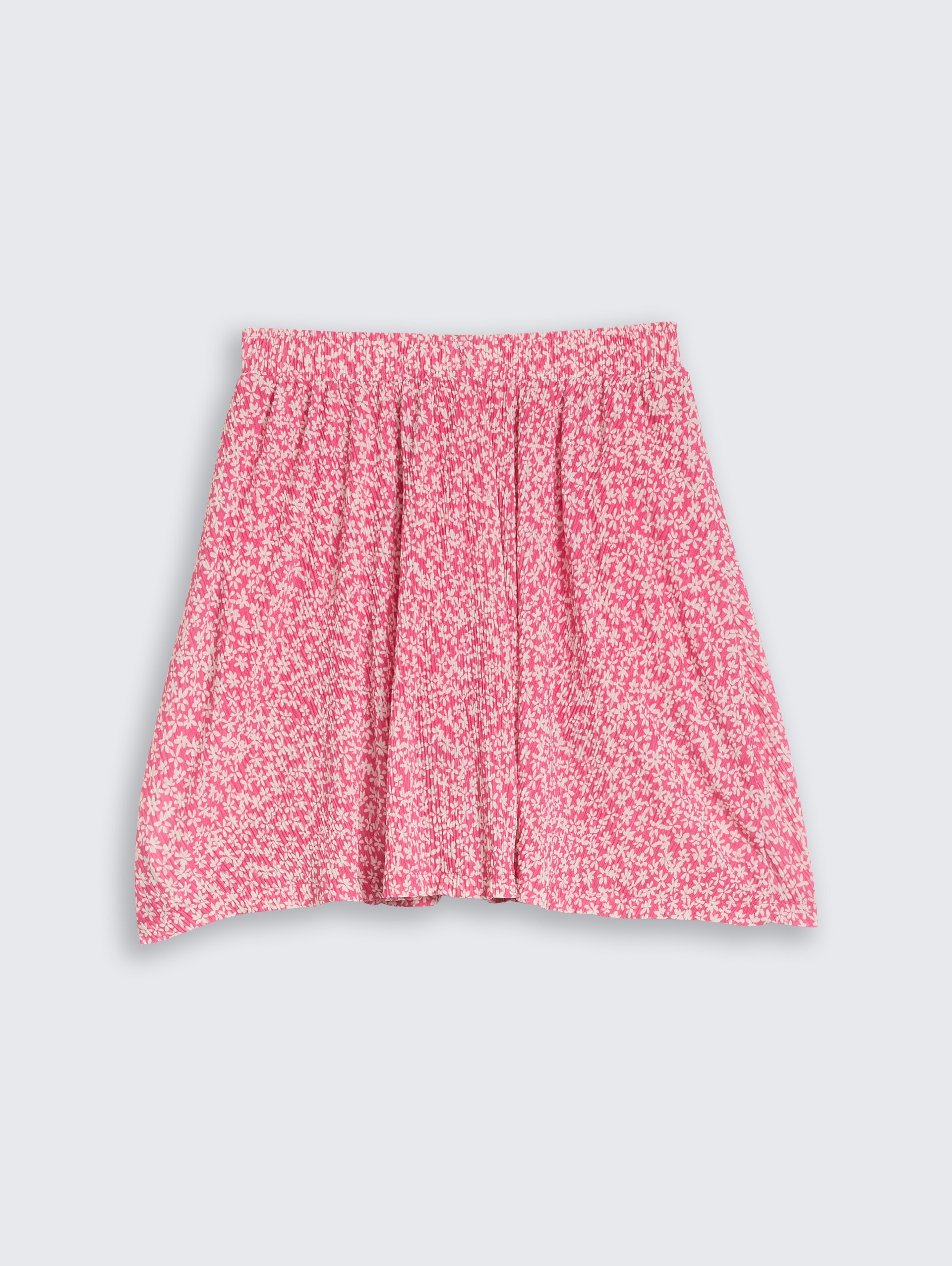 Mini-Rock mit Zierknopfleiste - small pink flower print