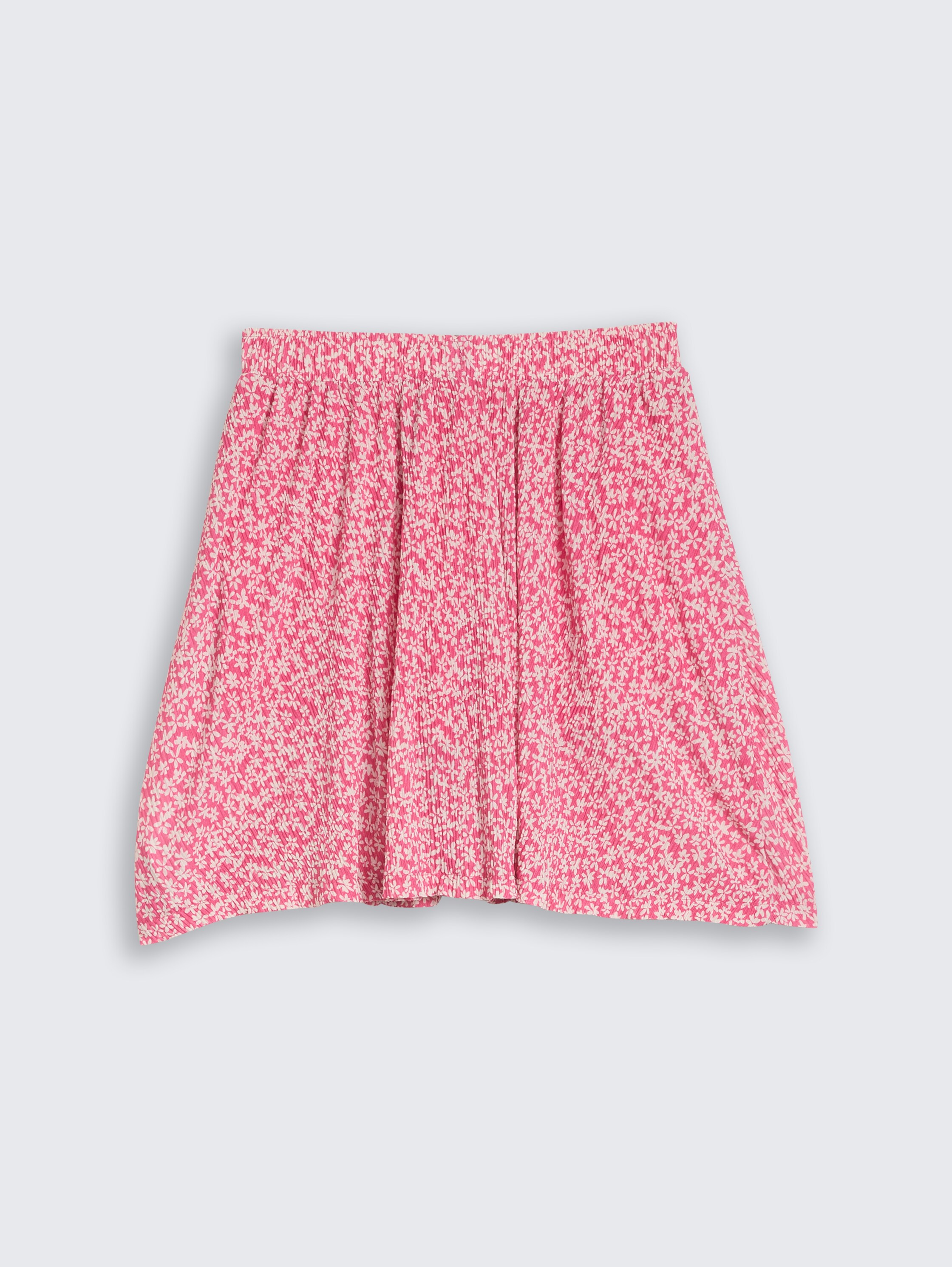 Mini skirt with decorative button placket - small_pink_flower_print - 