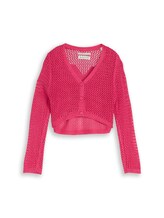 Ausgewählt, Cropped Cardigan mit Rückenmuster von Tom Tailor, rosa