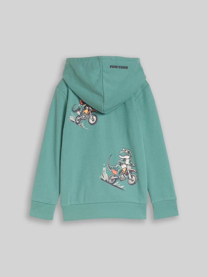 Hoodie Sweatshirt mit Rückenprint von Mini Boys, Salvia