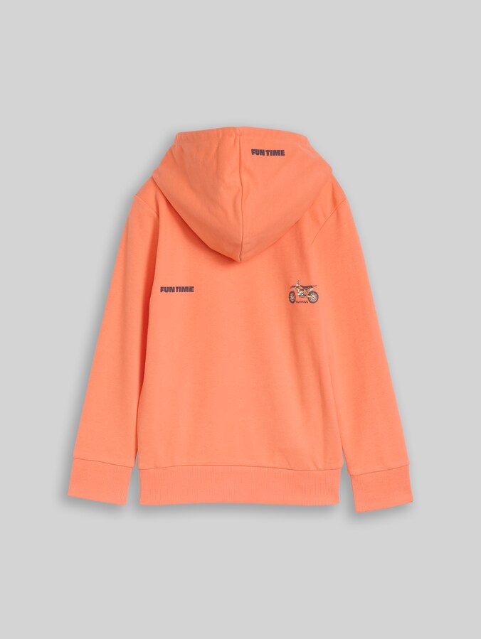 Hoodie Sweatshirt mit Rückenprint von Mini Boys, bright coral