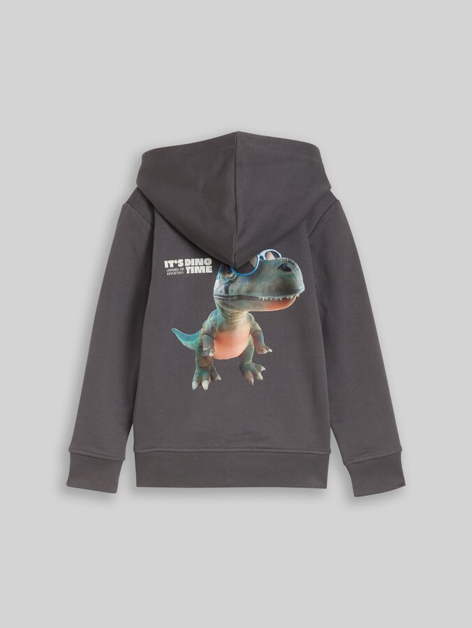 Hoodie Sweatjacke mit Rückenprint von Mini Boys, dark urban grey