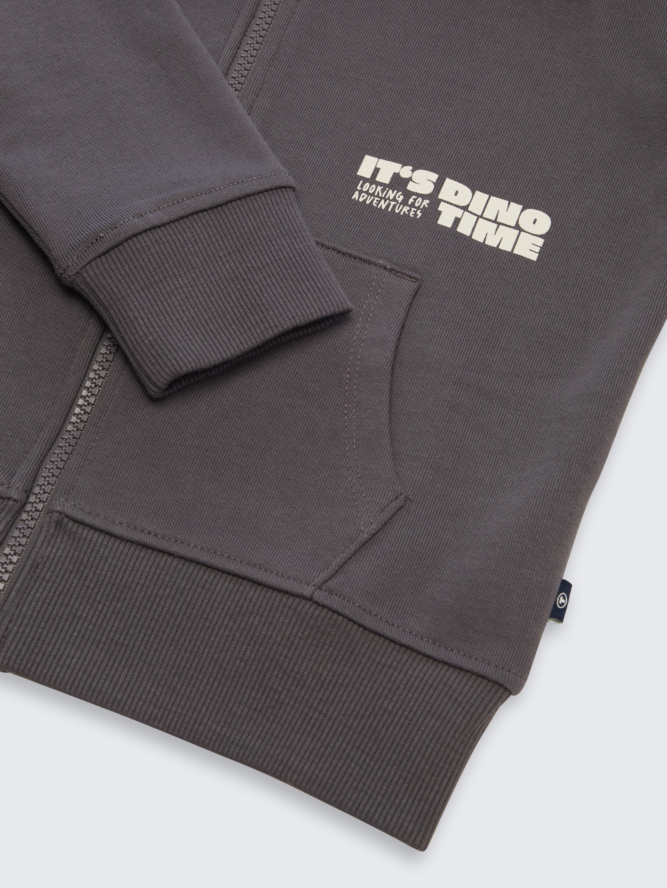 Hoodie-sweatjack met print op de rug - dark urban grey - Detailaanzicht model