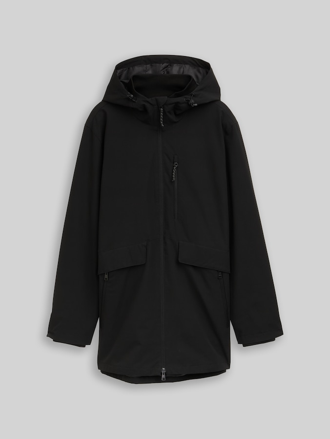 Relaxed fit ultralight functional jacket made from water-repellent material by Denim Male, Black