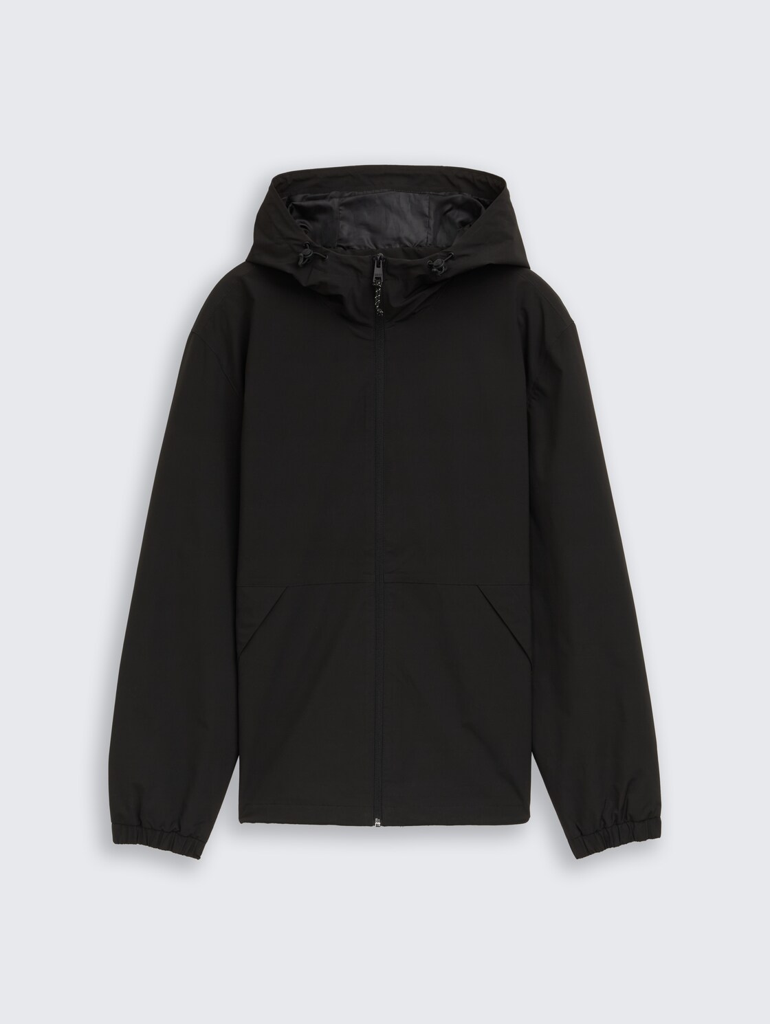 Relaxed Fit Windbreaker Jacke aus wasserabweisendem Material - Black - Vorder-Produkt-Ansicht