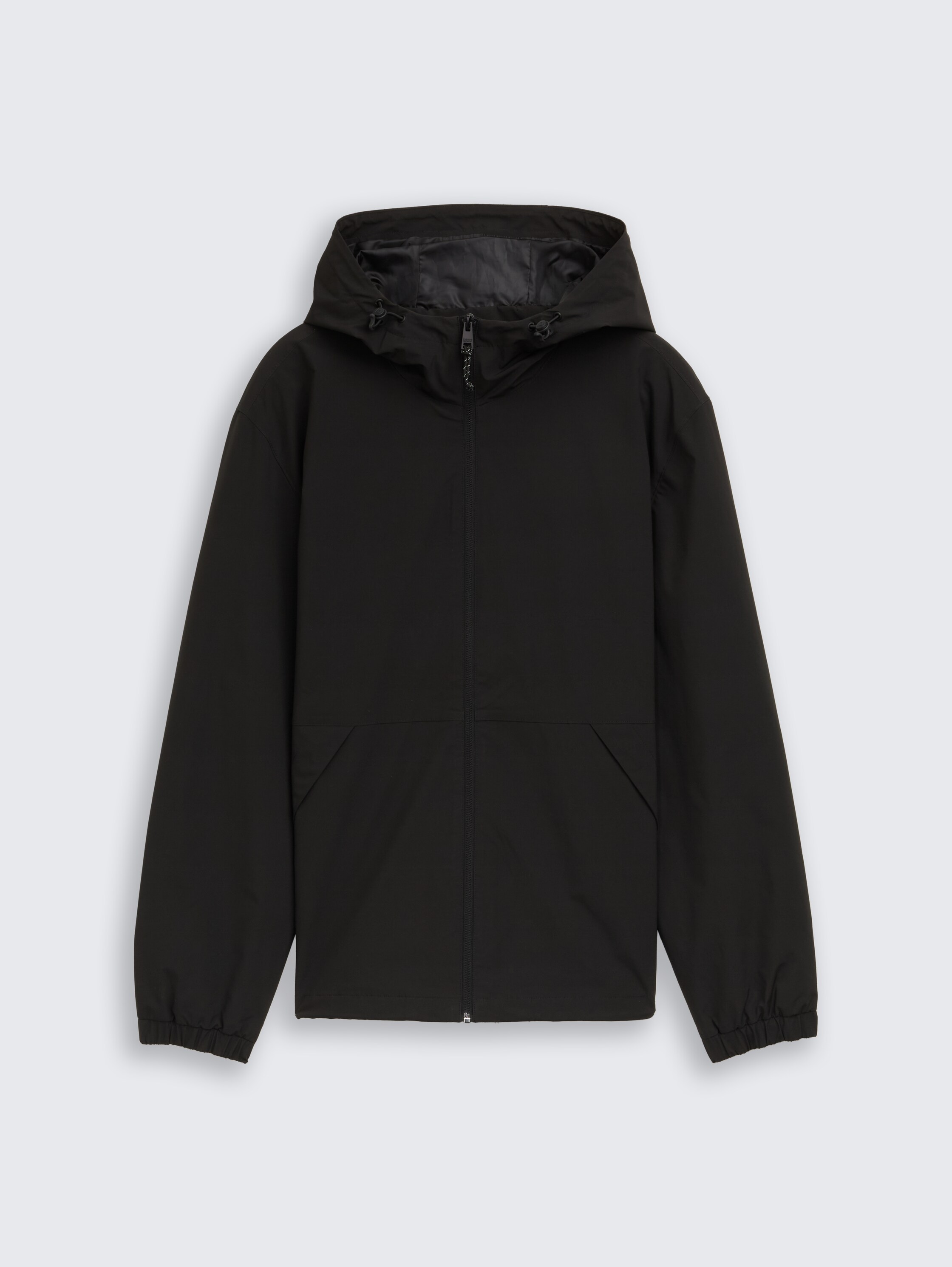 Relaxed Fit Windbreaker Jacke aus wasserabweisendem Material - Black - Vorder-Produkt-Ansicht