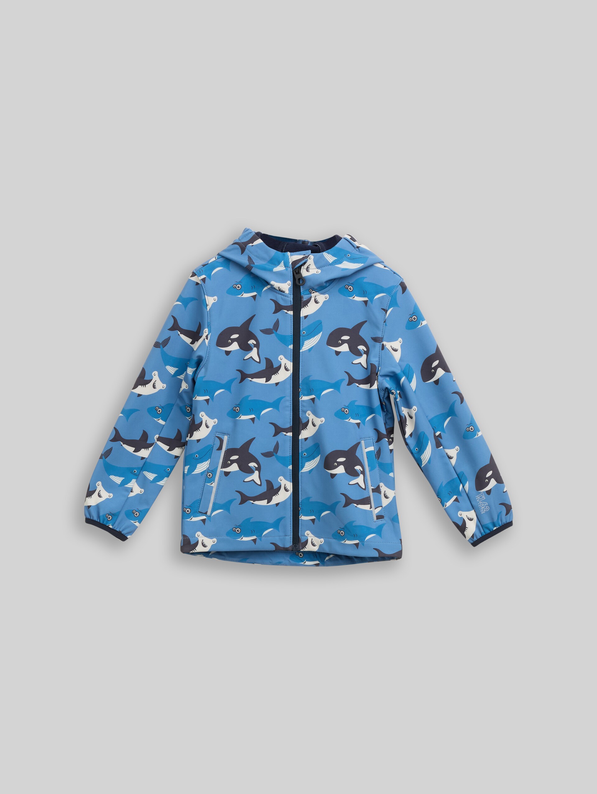 Softshell jacket with water-repellent function - blue ocean friends design - Front product view