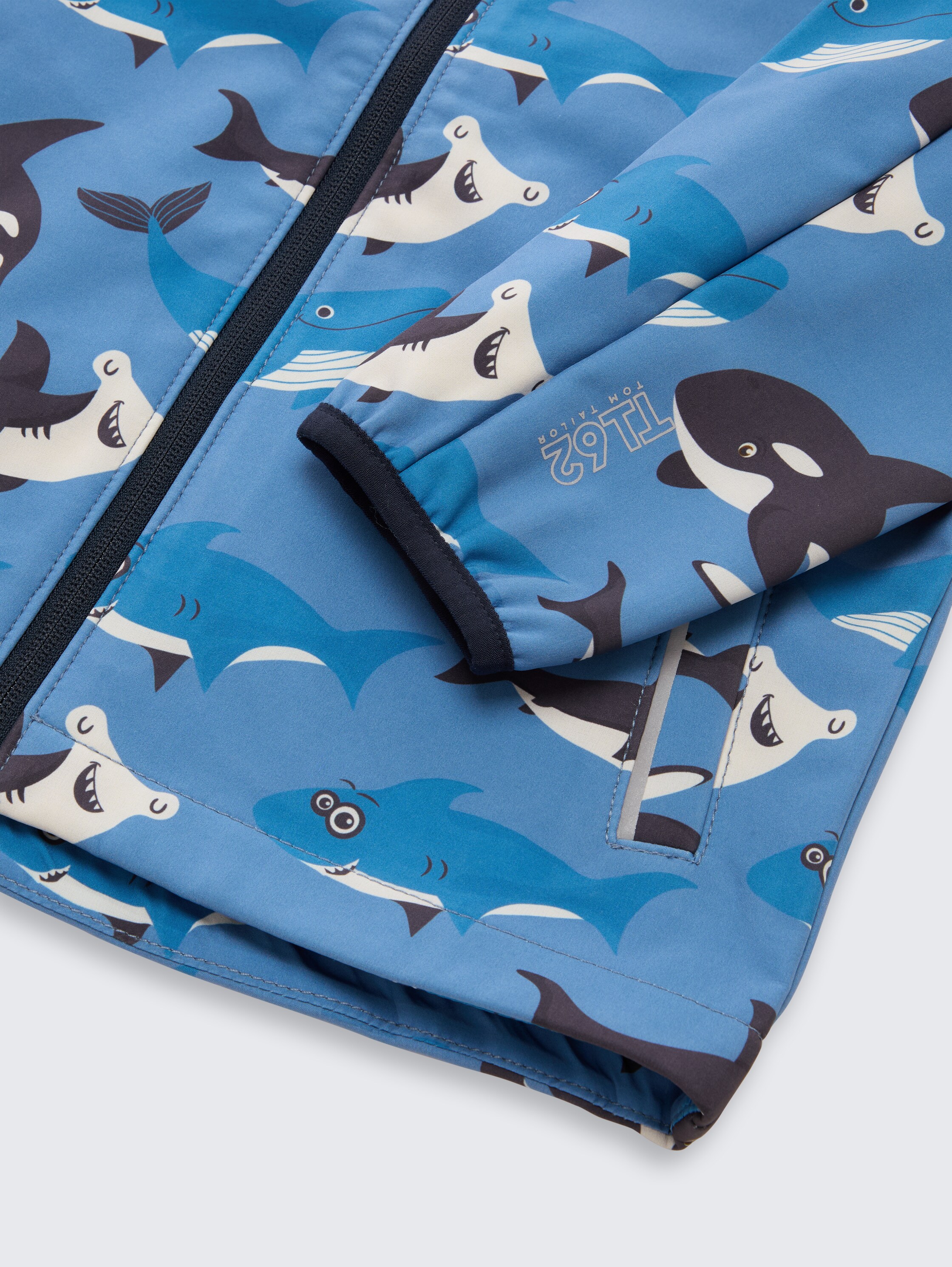 Softshell jas met waterafstotende functie - blue ocean friends design - Detailaanzicht model