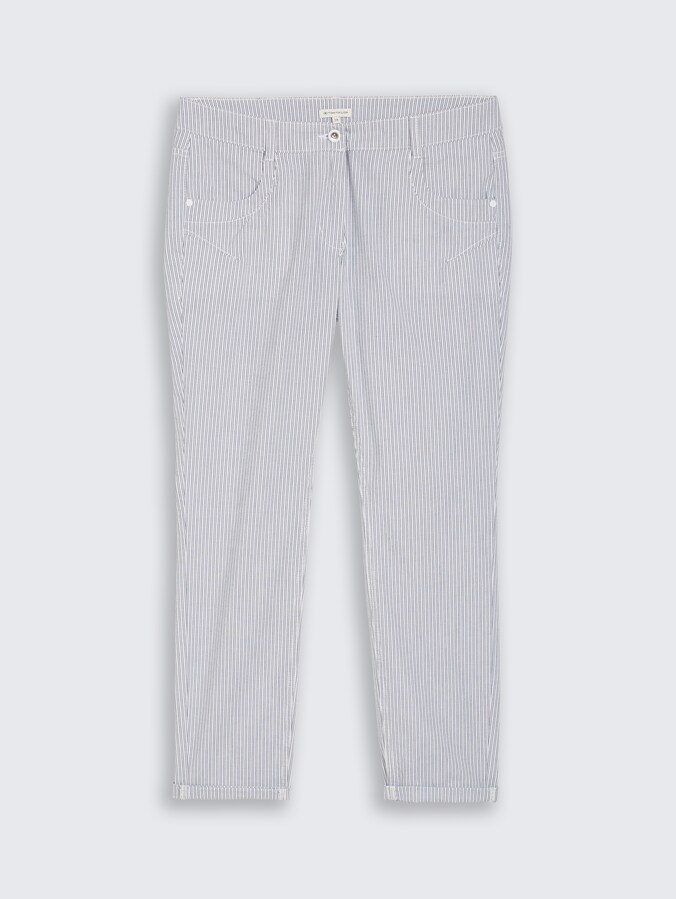 Tapered Relaxed Hose mit Streifenmuster von Women, white navy irregular stripe