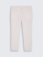 Tapered relaxed broek met streepmotief - white taupe irregular stripe - Product vooraanzicht