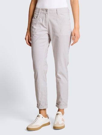 Tapered Relaxed Hose mit Streifenmuster von Women, white taupe irregular stripe