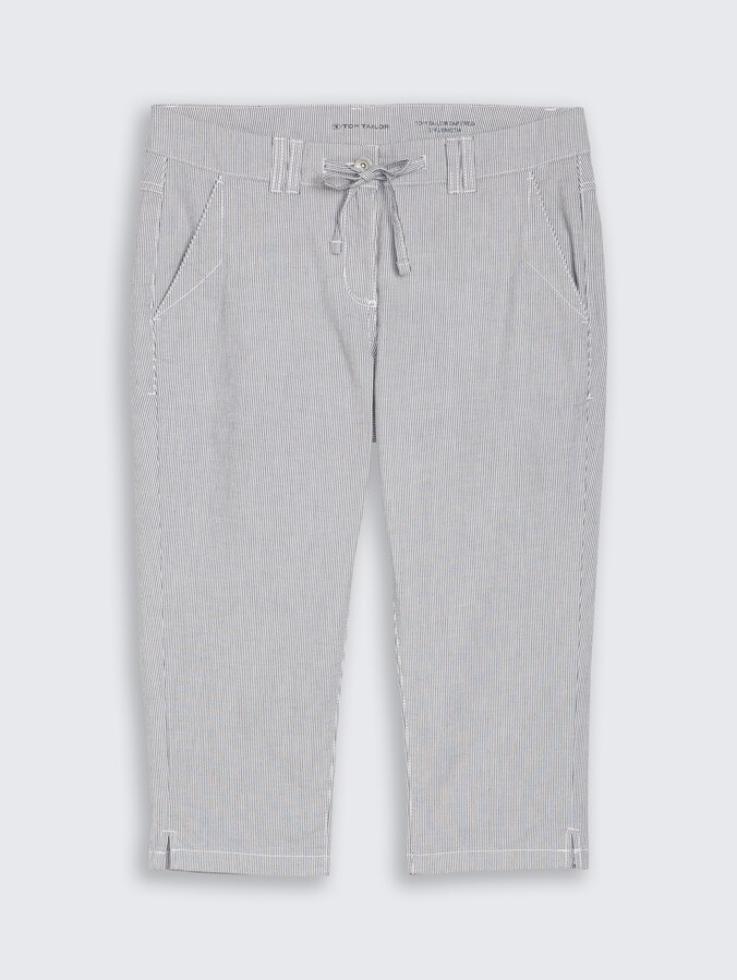 Tapered Relaxed Capri Hose mit Kordelzug von Women, delicate navy white stripe