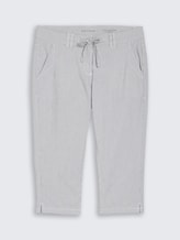 Tapered Relaxed Capri Hose mit Kordelzug - delicate navy white stripe - Vorder-Produkt-Ansicht