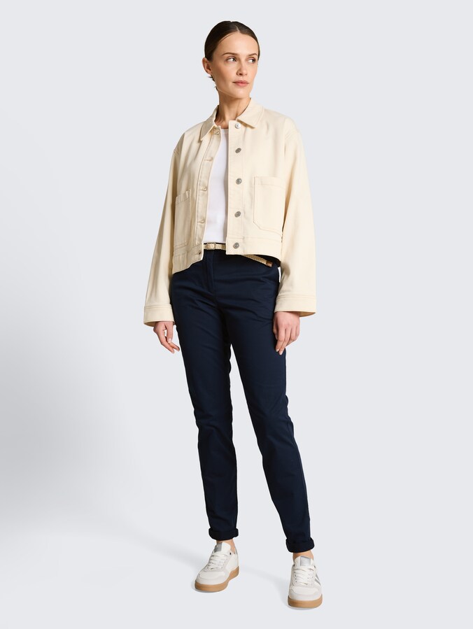 Slim Chino Hose mit Gürtel von Women, sky captain blue