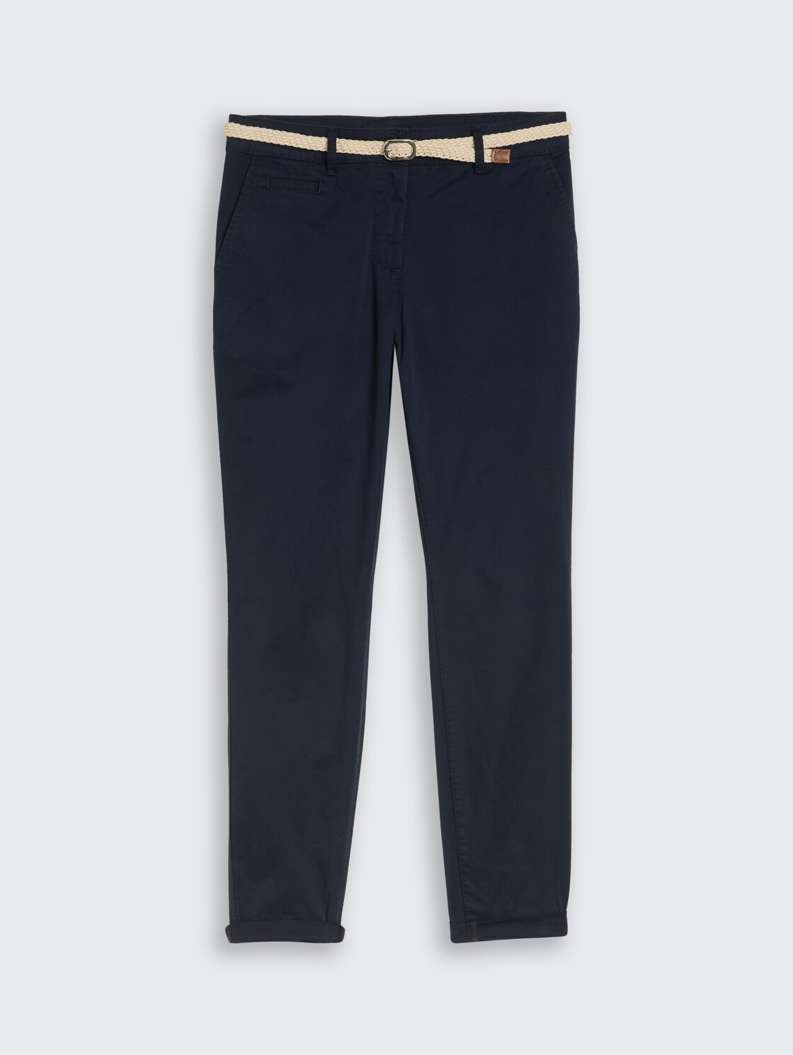 Slim Chino Hose mit Gürtel - sky captain blue - Vorder-Produkt-Ansicht