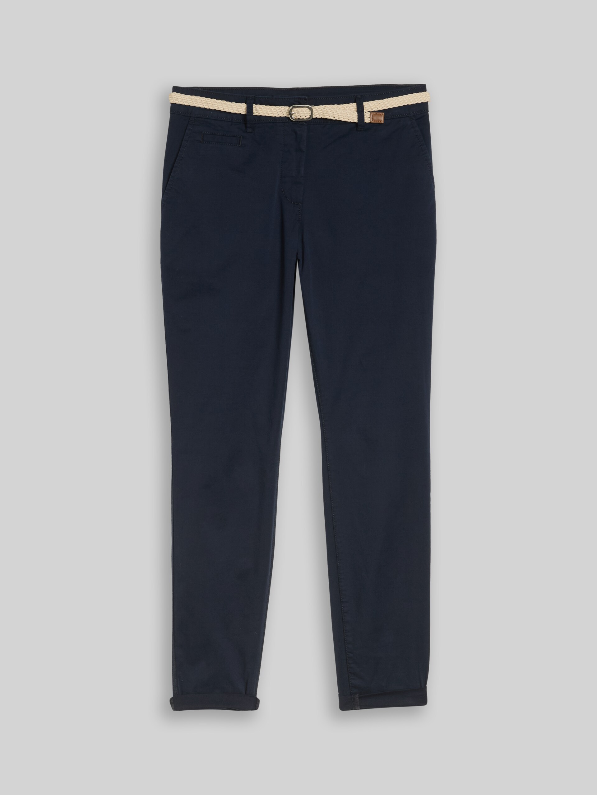 Slim Chino Hose mit Gürtel - sky captain blue - Vorder-Produkt-Ansicht