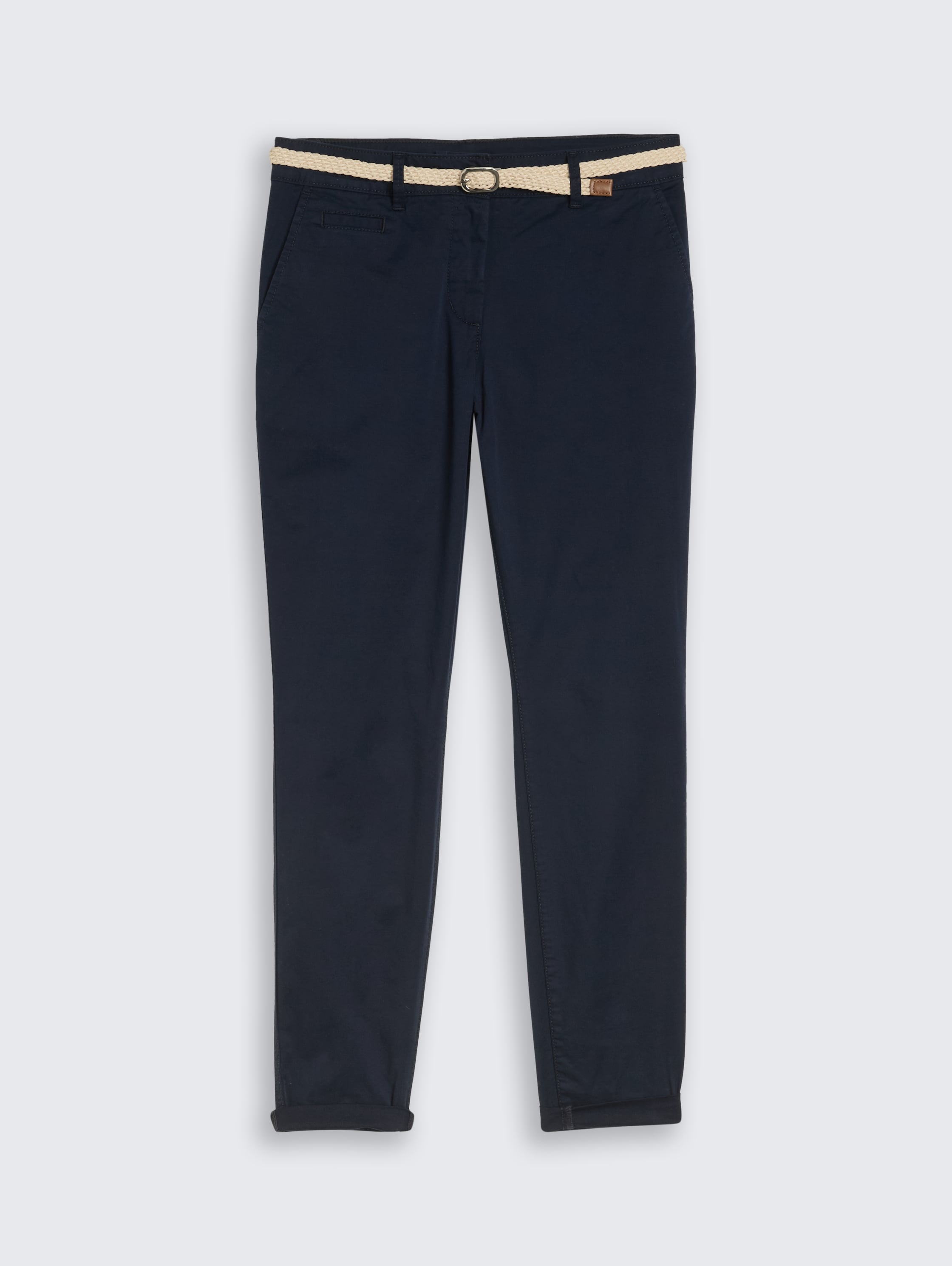 Slim Chino Hose mit Gürtel - sky captain blue - Vorder-Produkt-Ansicht
