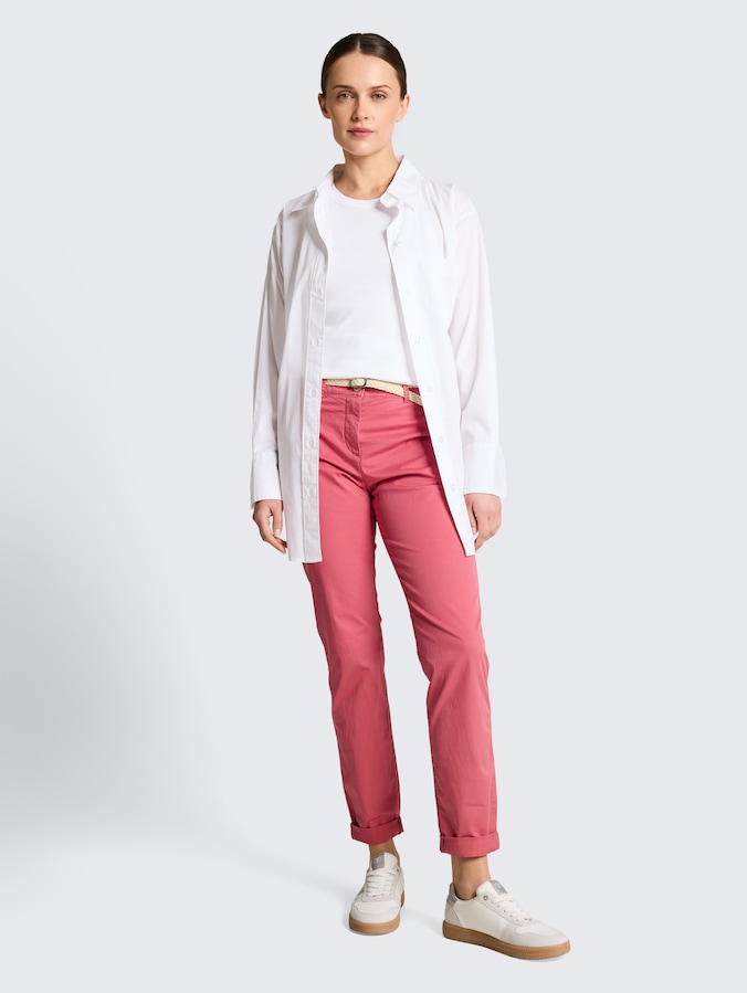 Slim Chino Hose mit Gürtel von Women, cozy pink