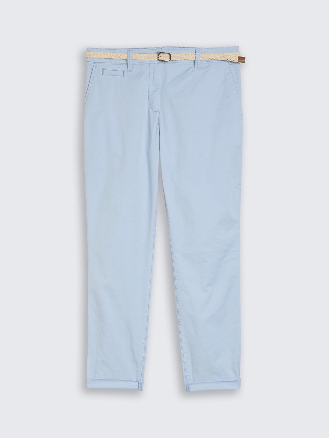 Slim Chino Hose mit Gürtel - Kentucky Blue - Vorder-Produkt-Ansicht