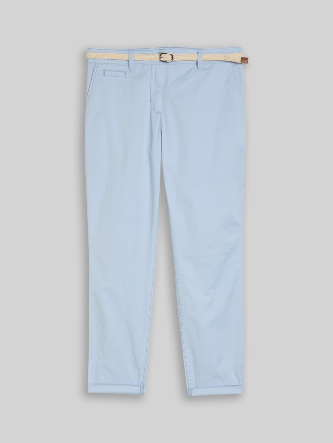 Slim Chino Hose mit Gürtel von Women, Kentucky Blue