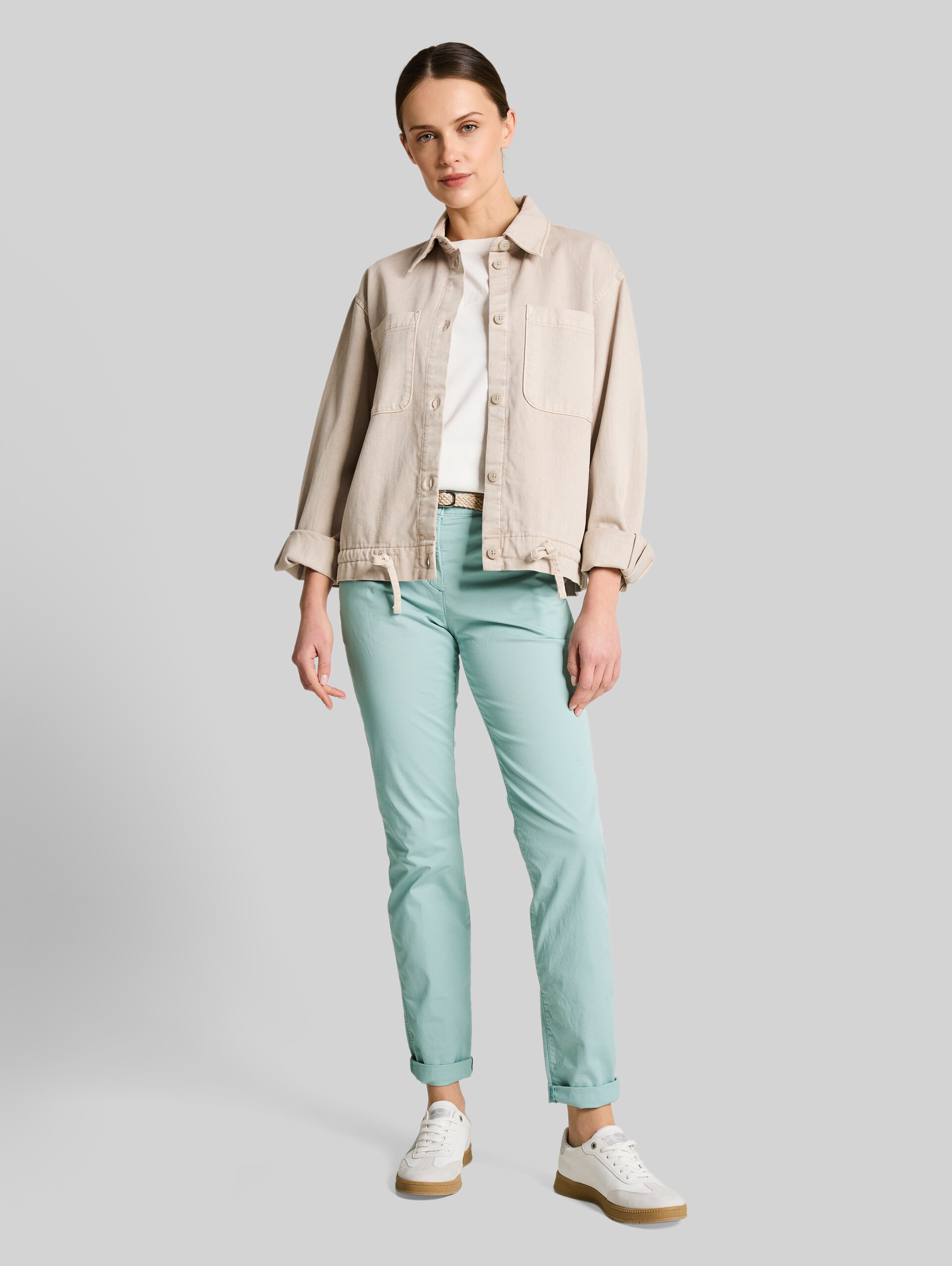 Pantalon chino slim avec ceinture - blue haze - Vue de face du modèle