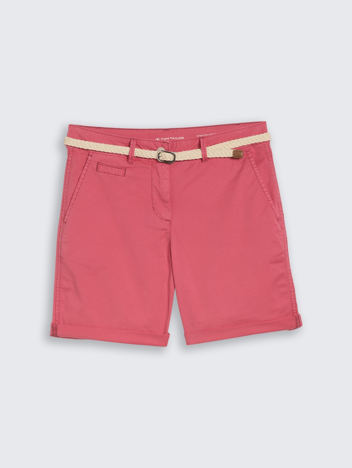 Chino Bermuda Shorts mit Gürtel - cozy pink - Vorder-Produkt-Ansicht