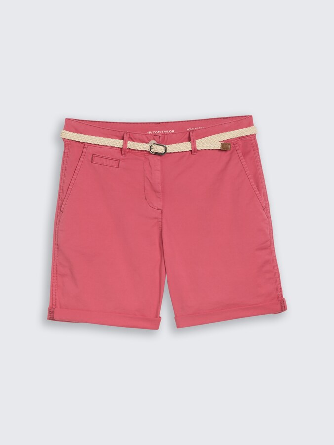 Chino Bermuda Shorts mit Gürtel von Women, cozy pink