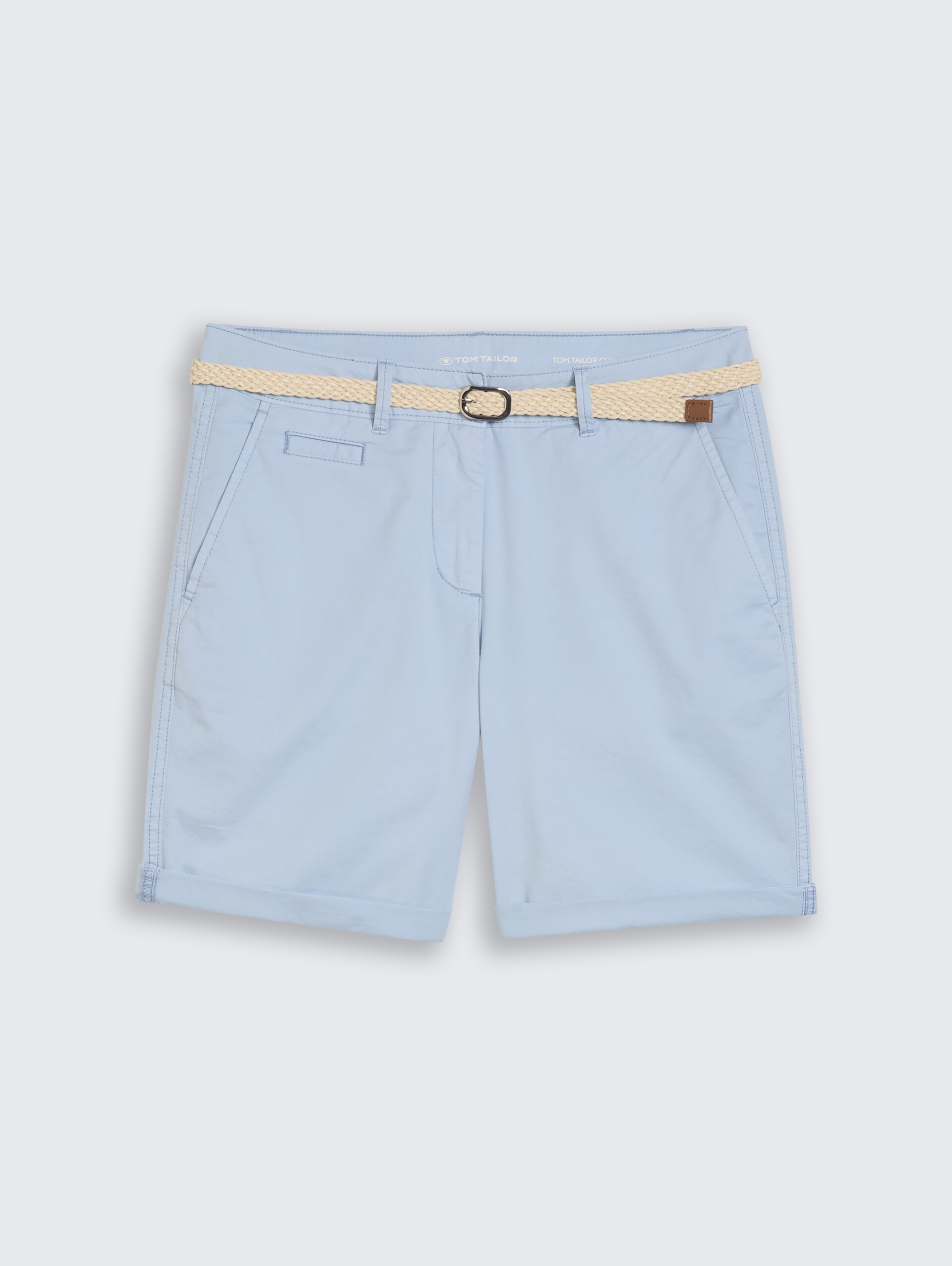 Chino-bermuda met riem - Kentucky Blue - Product vooraanzicht