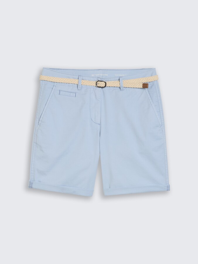 Chino Bermuda Shorts mit Gürtel von Women, Kentucky Blue