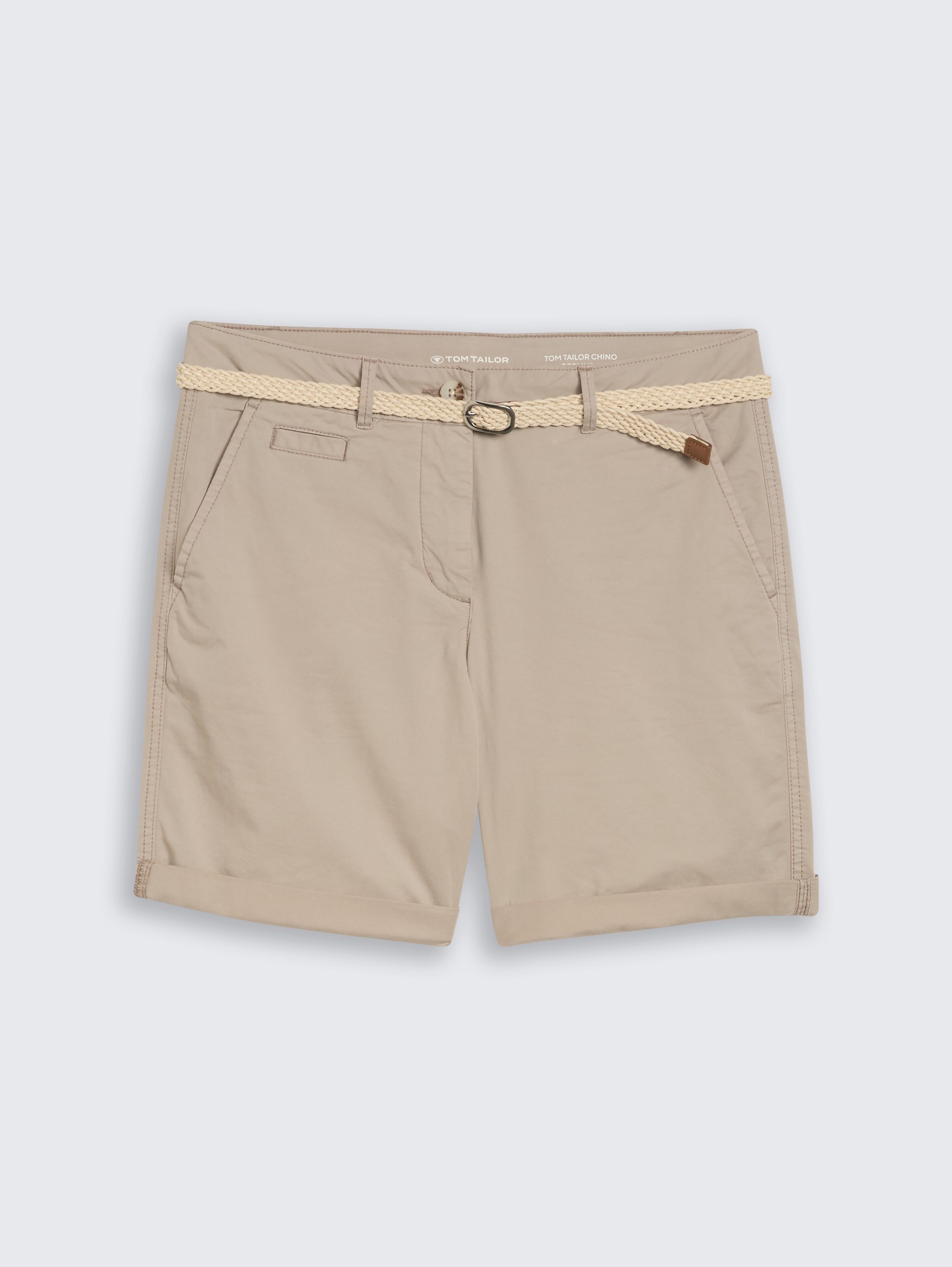 Chino Bermuda Shorts mit Gürtel von Women, soft taupe grey