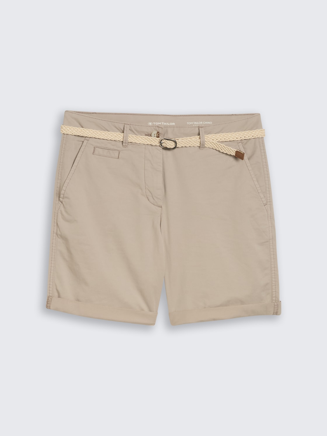 Chino Bermuda Shorts mit Gürtel - soft taupe grey - Vorder-Produkt-Ansicht