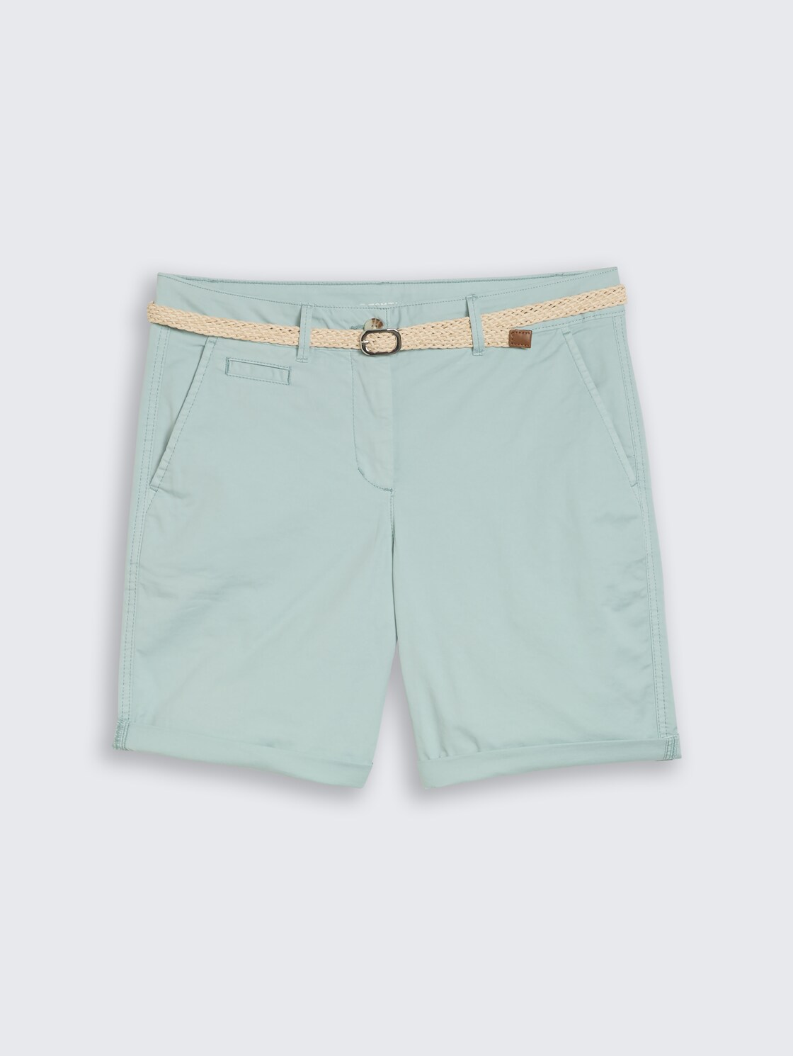 Chino Bermuda Shorts mit Gürtel - blue haze - Vorder-Produkt-Ansicht