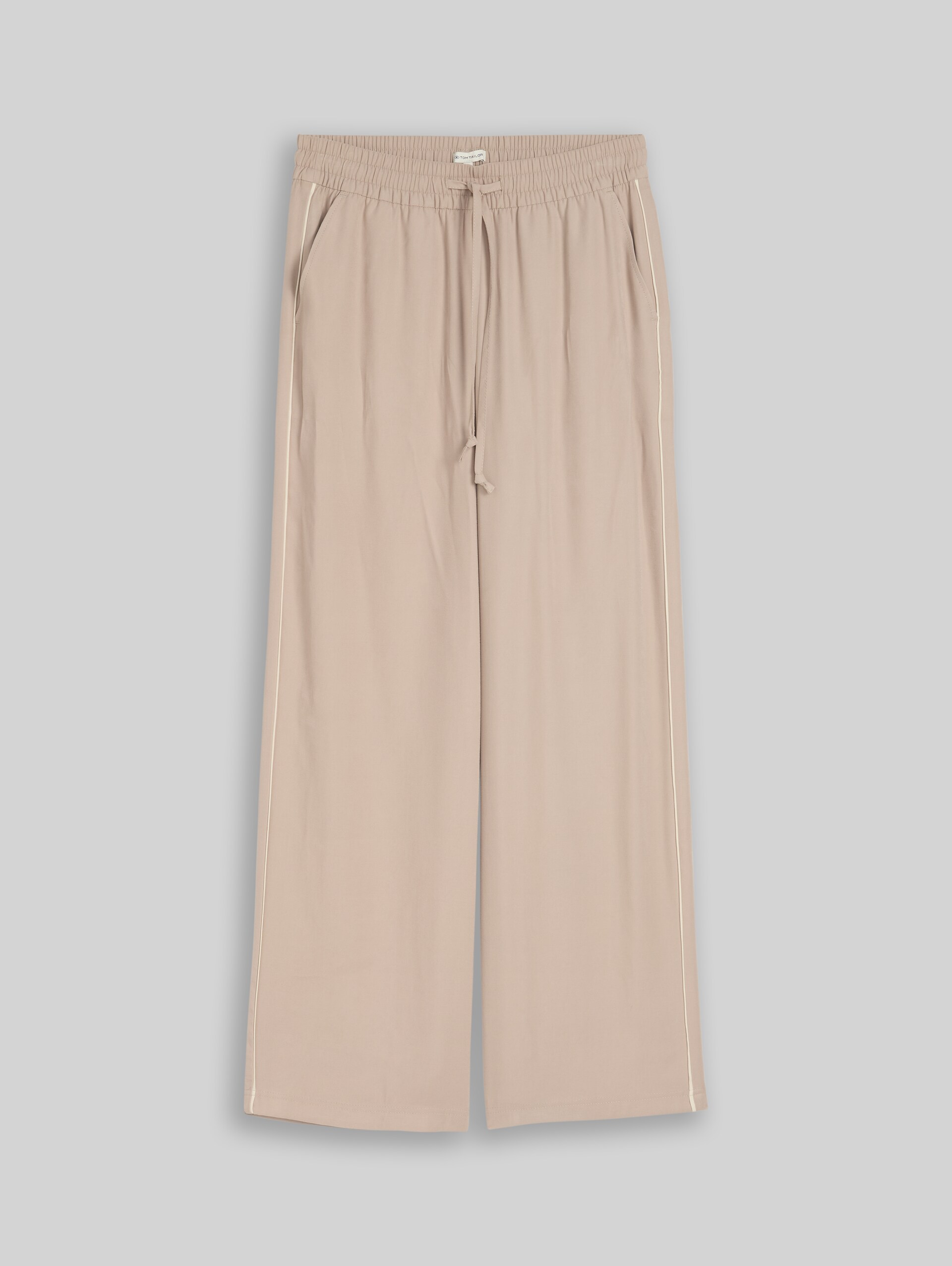 Loose wide fit trousers - soft taupe grey - Front product view