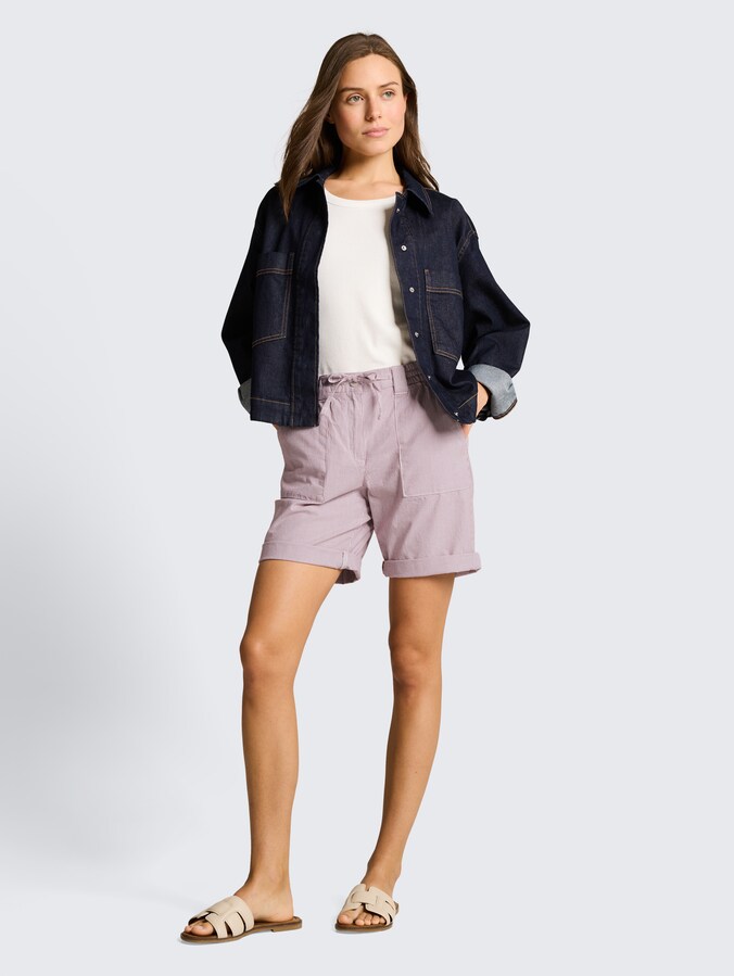 Bermuda chino avec cordon de serrage par Women, soft berry pink stripe