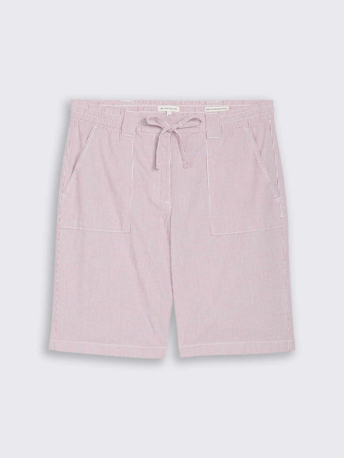 Chino Bermuda Shorts mit Kordelzug - soft berry pink stripe - Vorder-Produkt-Ansicht