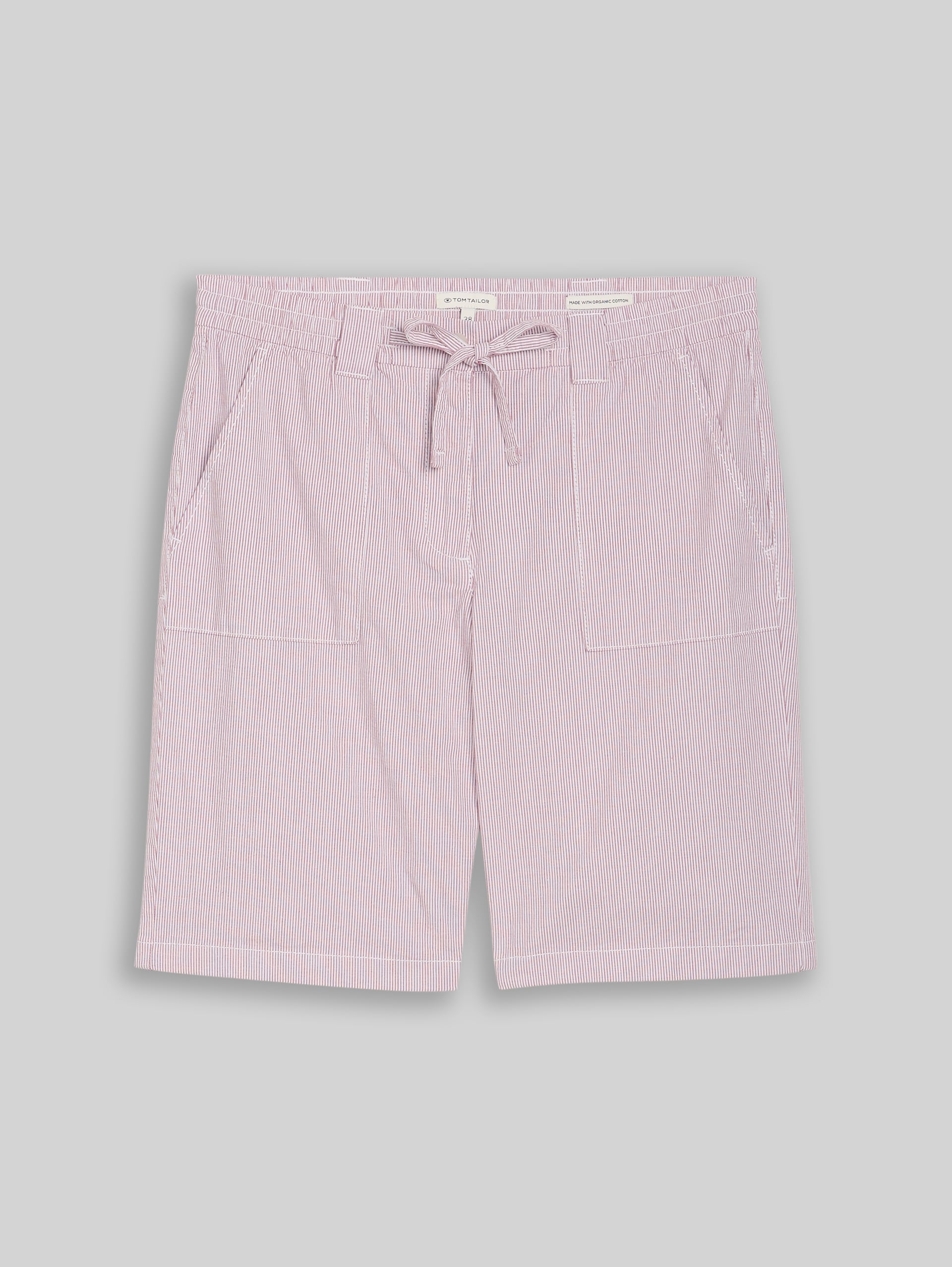 Bermuda chino avec cordon de serrage - soft berry pink stripe - Vue de face du produit