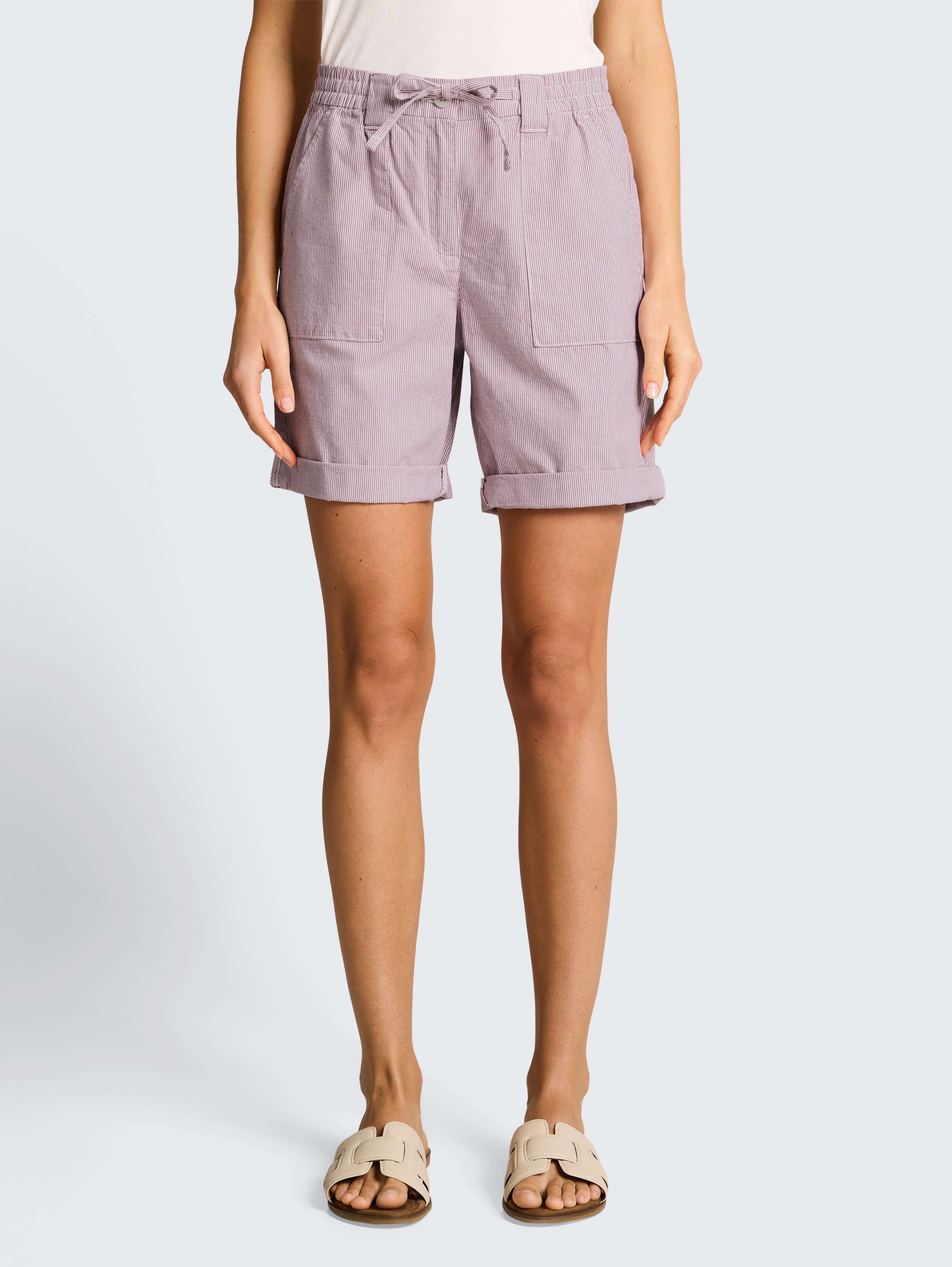 Chino Bermuda Shorts mit Kordelzug von Women, soft berry pink stripe