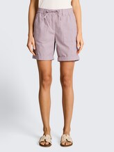 Chino Bermuda Shorts mit Kordelzug - soft berry pink stripe - Ausschnitt Model-Vorderansicht
