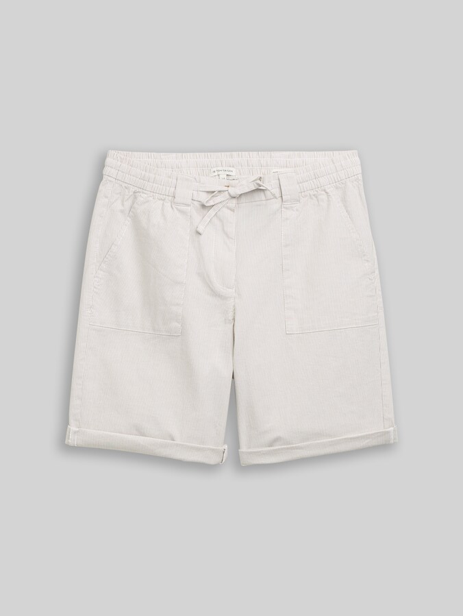 Chino Bermuda Shorts mit Kordelzug von Women, delicate olive white stripe