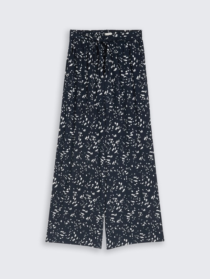 Loose Fit Palazzo Hose mit Muster von Women, navy dot