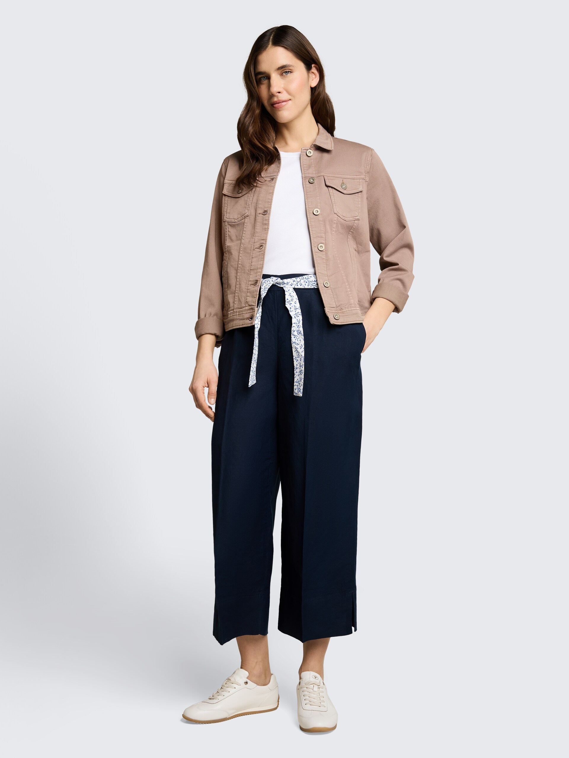 Culotte met linnen - sky captain blue - Model vooraanzicht