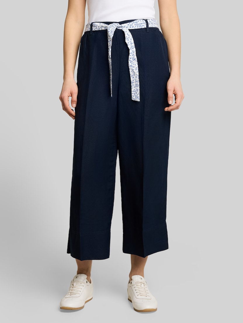 Culotte broek met linnen inhoud door Women, sky captain blue