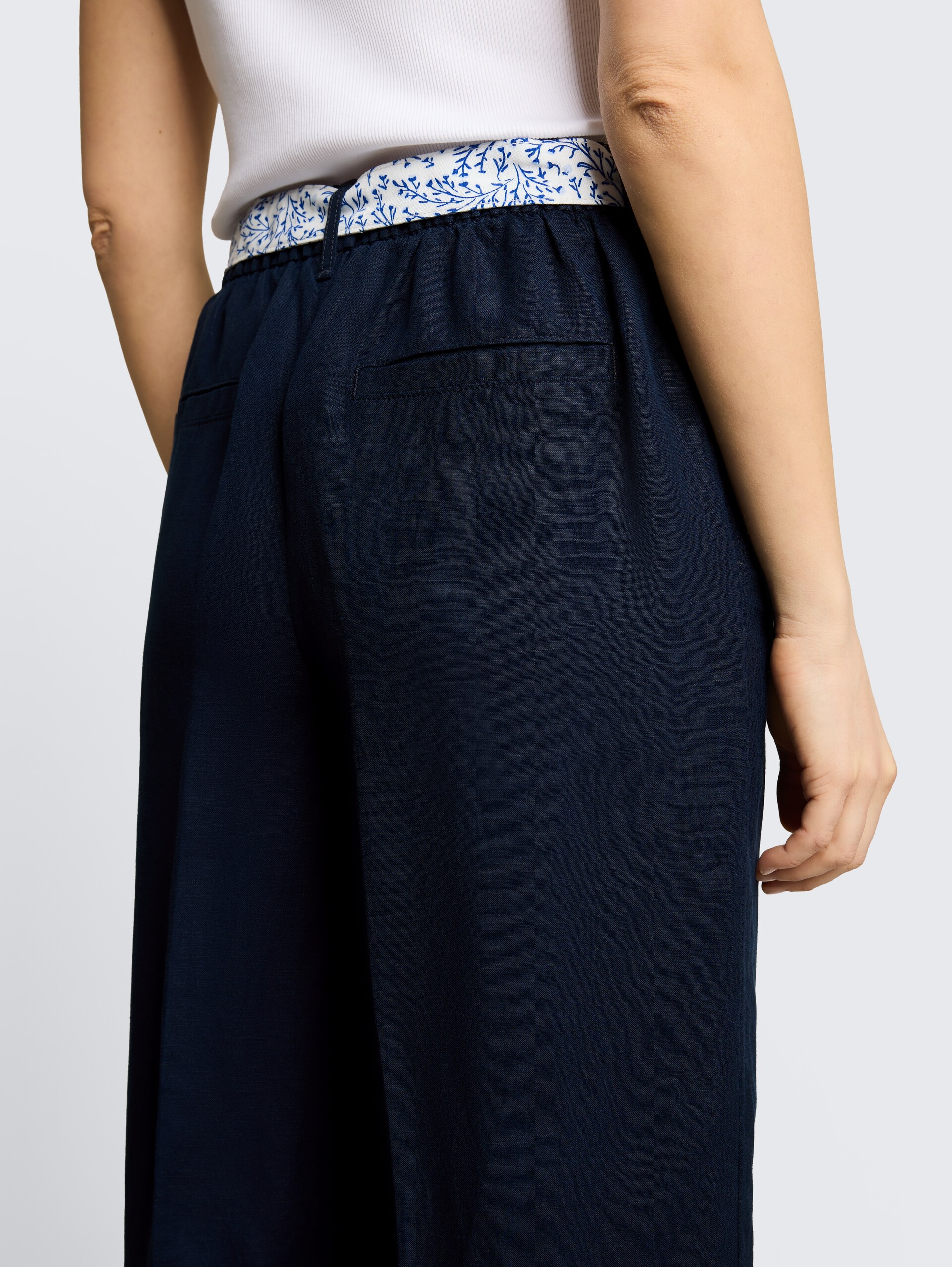 Culotte met linnen - sky captain blue - Detailaanzicht model