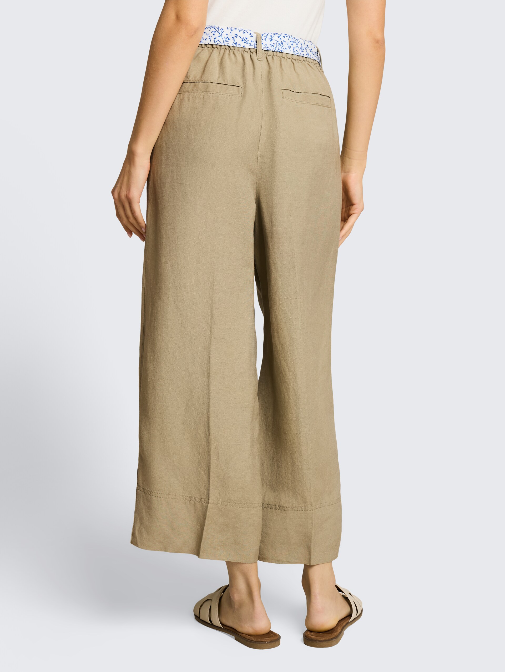 Culotte met linnen - Silver Olive - Neklijn model-achteraanzicht