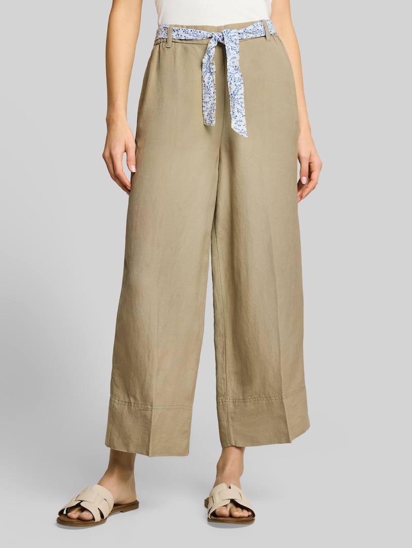 Culotte broek met linnen inhoud door Women, Silver Olive