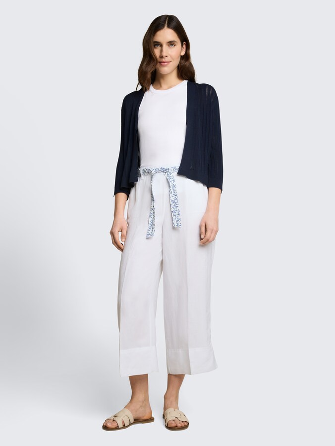 Culotte Hose mit Leinenanteil von Women, White