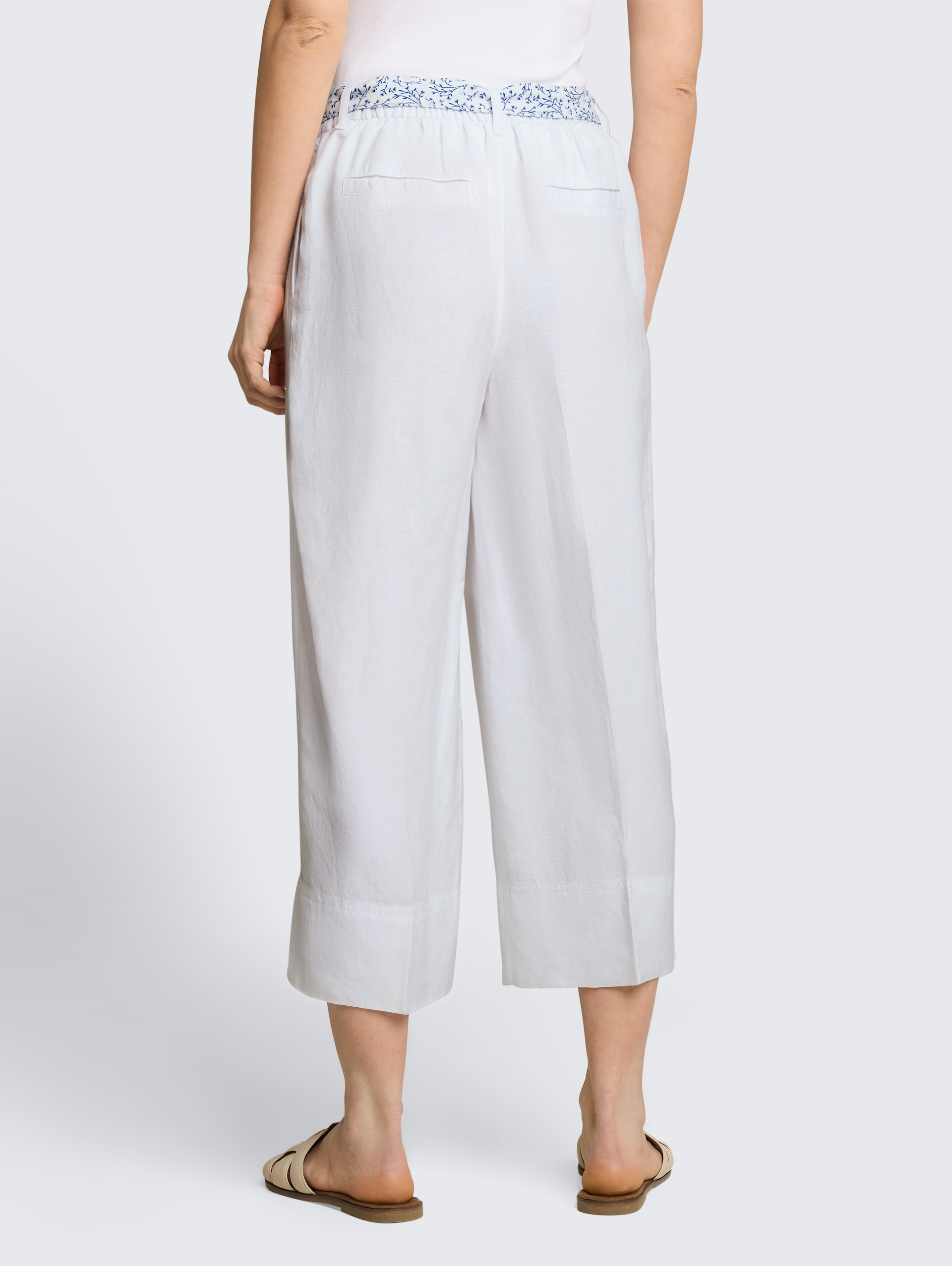 Culotte met linnen - White - Neklijn model-achteraanzicht